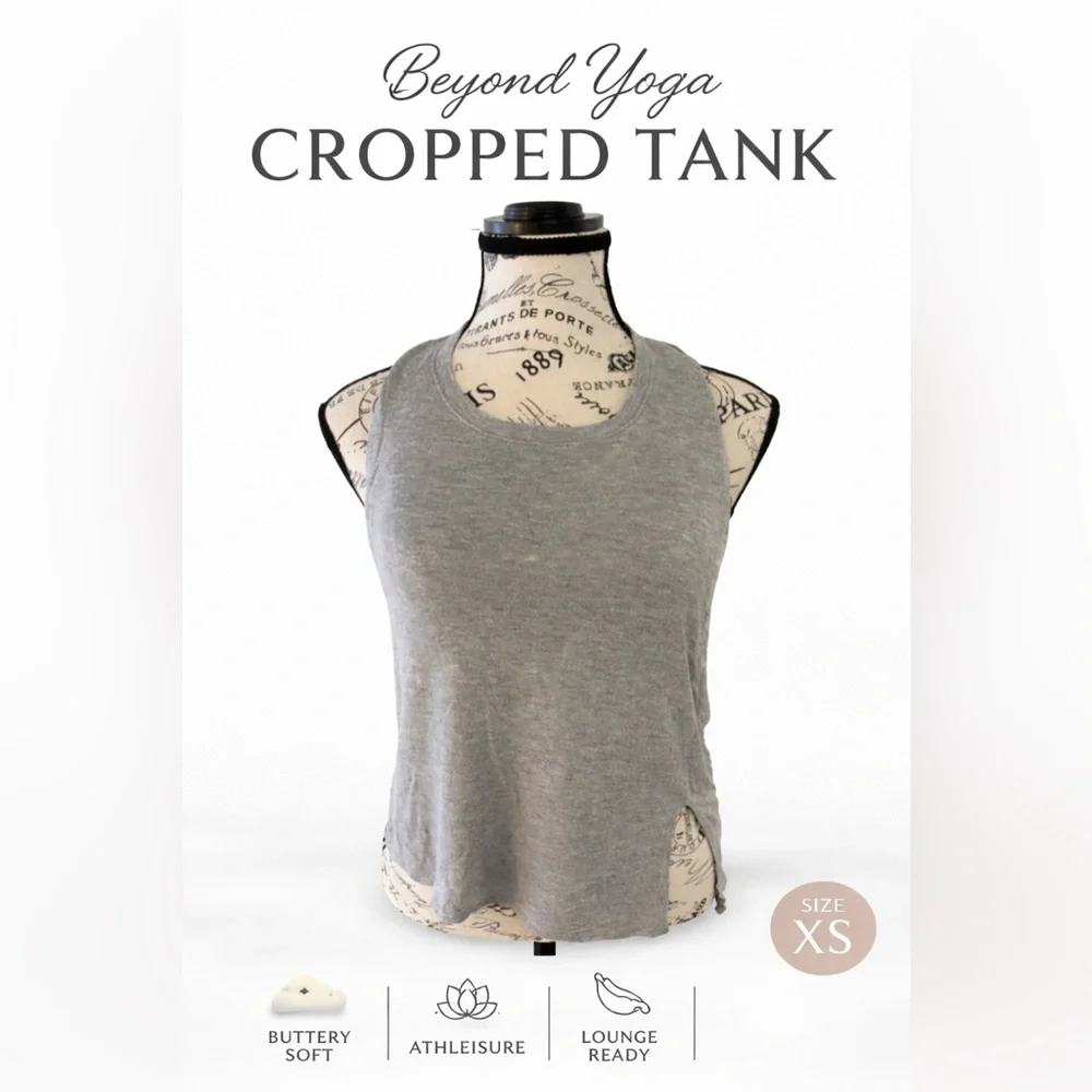 Beyond Yoga Gray Cropped Tank Top XS - Picture 2 of 10